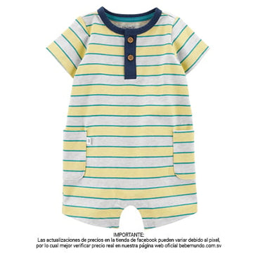 Carters Enterizo corto de rayas - 6M
