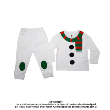 Pijama – camiseta y pantalón de muñeco de nieve para niño – 24M