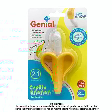 Cepillo de Dientes y Mordedor Banana 2 en 1 - Genial