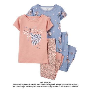 Carter´s - Conjunto pijamas 4pc niña 12M