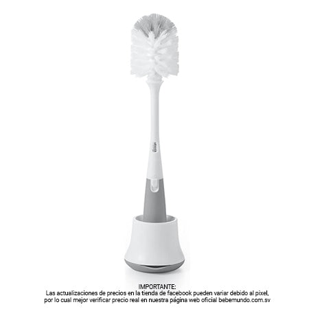 Escobilla para biberones con stand gris
