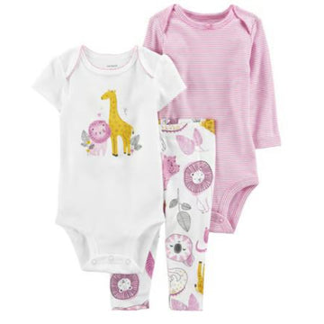 Carter´s - Conjunto 3 Piezas Pantalón Y Dos Body Bebé Niña | +3m