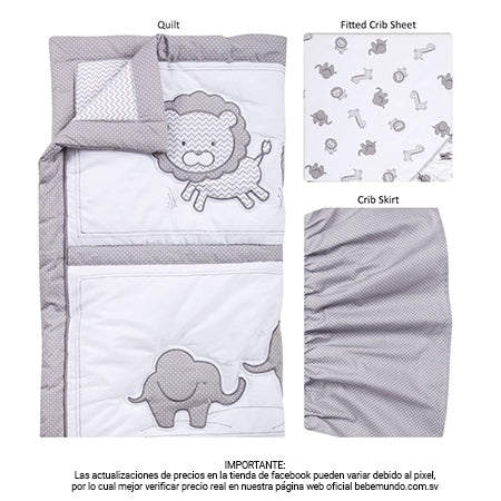 Juego de Cama para cuna 3 piezas Safari