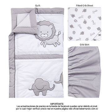 Juego de Cama para cuna 3 piezas Safari