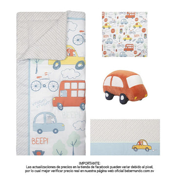 Juego de Cama de 4 Piezas para Cuna de bebé Carro