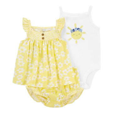 Carter´s - Body con cubrepañal y top con estampado floral | +18M
