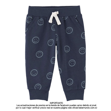 Carters - Pantalón azul con estampado para bebé niño +24M