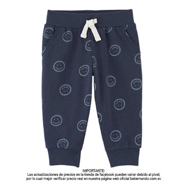 Carters - Pantalón azul con estampado para bebé niño +24M