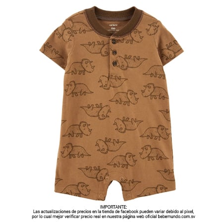 Carter´s - Romper café con estampado de dinosaurios +18M