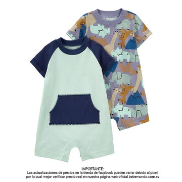 Carter´s -  2 rompers multicolor para bebé +12M