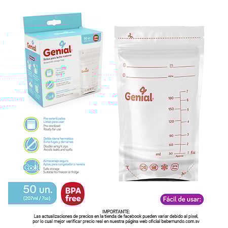 Genial - Bolsas para leche materna 50 unidades