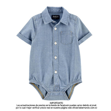 OshKosh - Camisa azul manga corta +18M