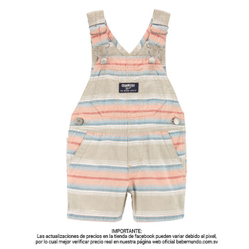 Oshkosh - Short Overol Corto De Rayas Baja +24M