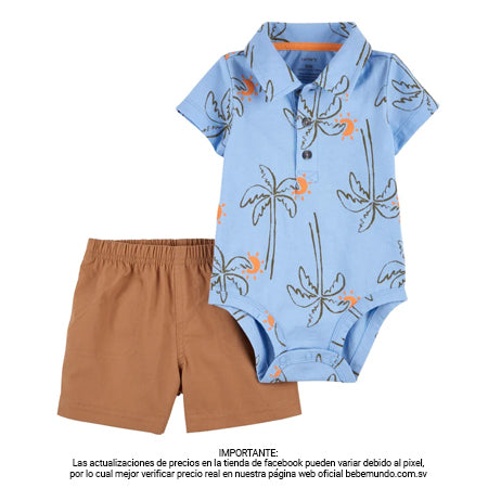 Carter´s - Conjuntos De Polo Y Shorts palmeras +12M