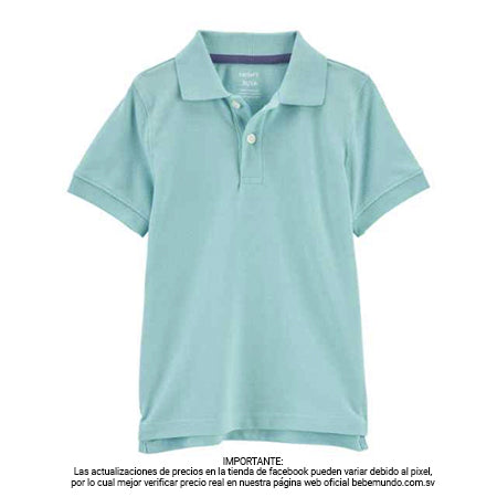 Carters - Camisa celeste sólido para niño +24M