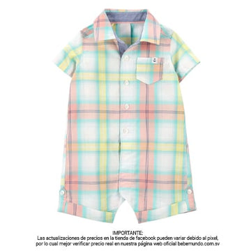 Carters - Romper multicolor a cuadros para bebé niño +6M