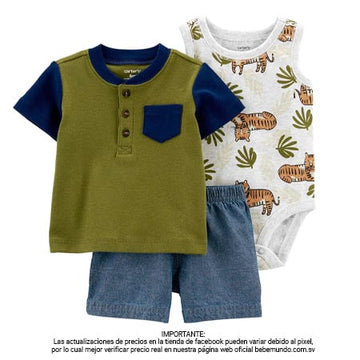 Carter´s -  3 piezas multicolor estampado tigre para bebé +9M