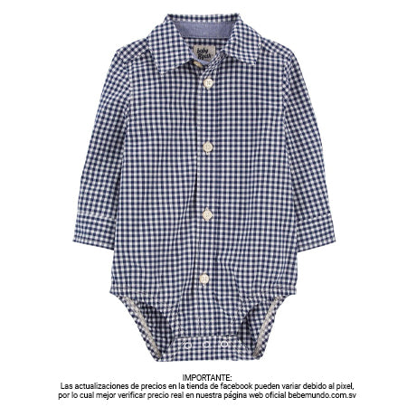 Carters - Camisa azul manga larga +9M
