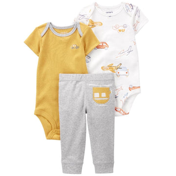 Carter's - Body de Bebé 3 Piezas con Coche Amarillo | +3M