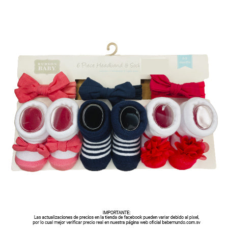 BabyVision - Set de medias y vinchas niña 3 pares