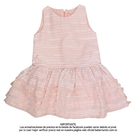 Vestido tafetán rosa sin mangas +24M