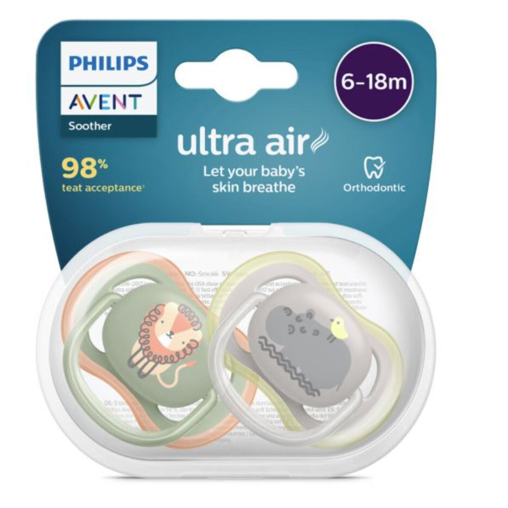 Avent - Set de 2 Chupetes Ultra Air para Bebé | 6 - 18m