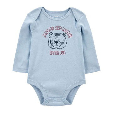 Carter's - Enterizo Eslogan Mama y Papa/Azul | +Nb