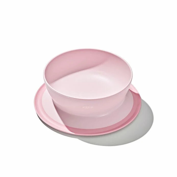 Oxo - Plato hondo con ventosa | Rosa