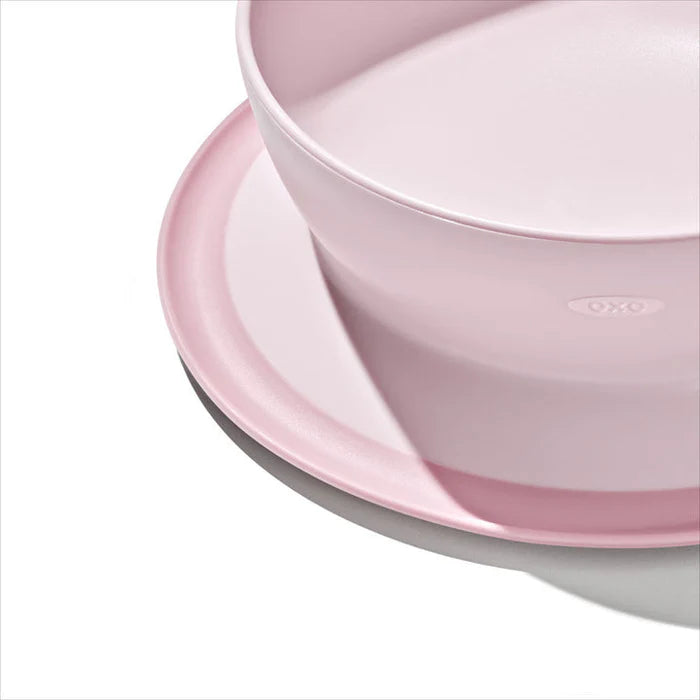 Oxo - Plato hondo con ventosa | Rosa