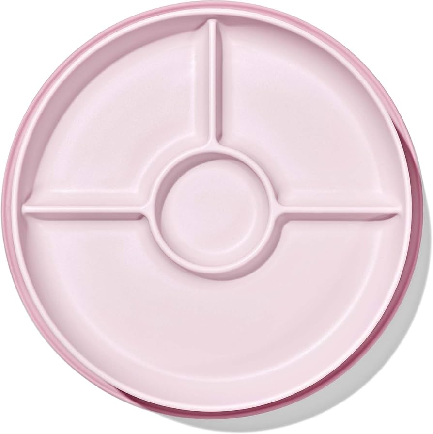 Oxo - Plato dividido con ventosa | Rosa