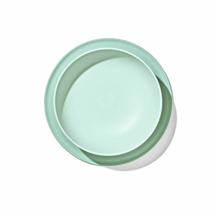 Oxo - Plato hondo con ventosa | Verde menta