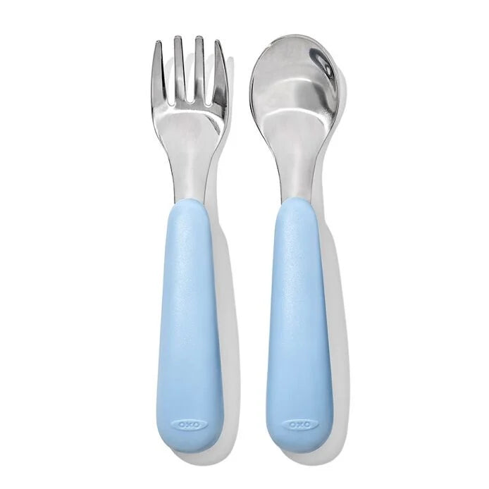 Oxo - Juego de tenedor y cuchara | Azul