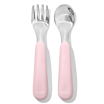 Oxo - Juego de tenedor y cuchara | Rosa