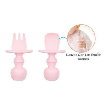 Set de cubiertos rosa