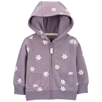 Carter´s - Buzo con capucha morado con flores  +3