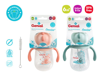 Genial - Vaso con pajilla | 240ml | Surtido
