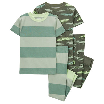 Carter's - Pijama de 4 Piezas con Rayas de Rugby