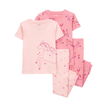 Carter´s - Pijama 4 Piezas Unicornios Rosados