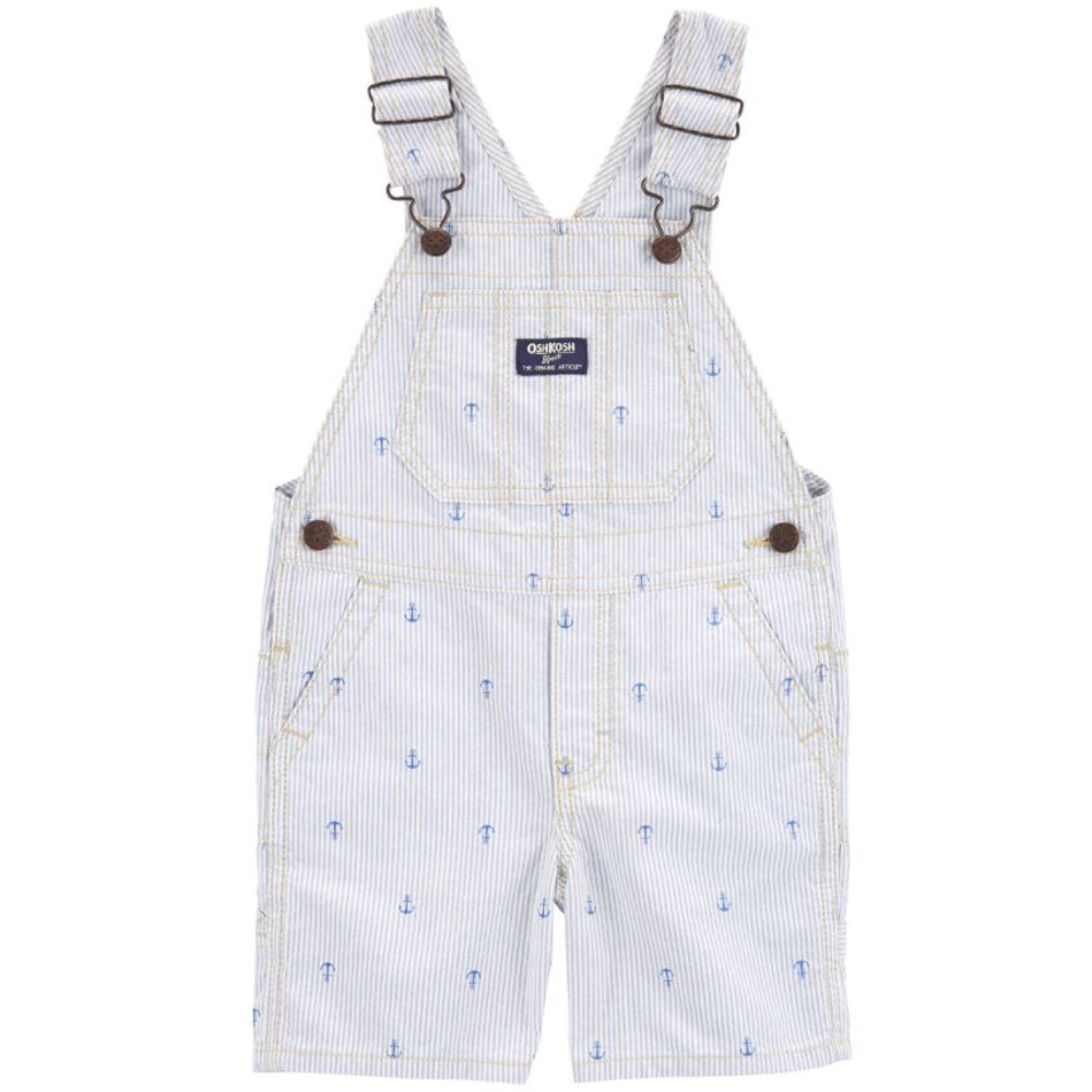 Oshkosh - Overol Corto de Rayas Azules con Estampado de Anclas | +18M