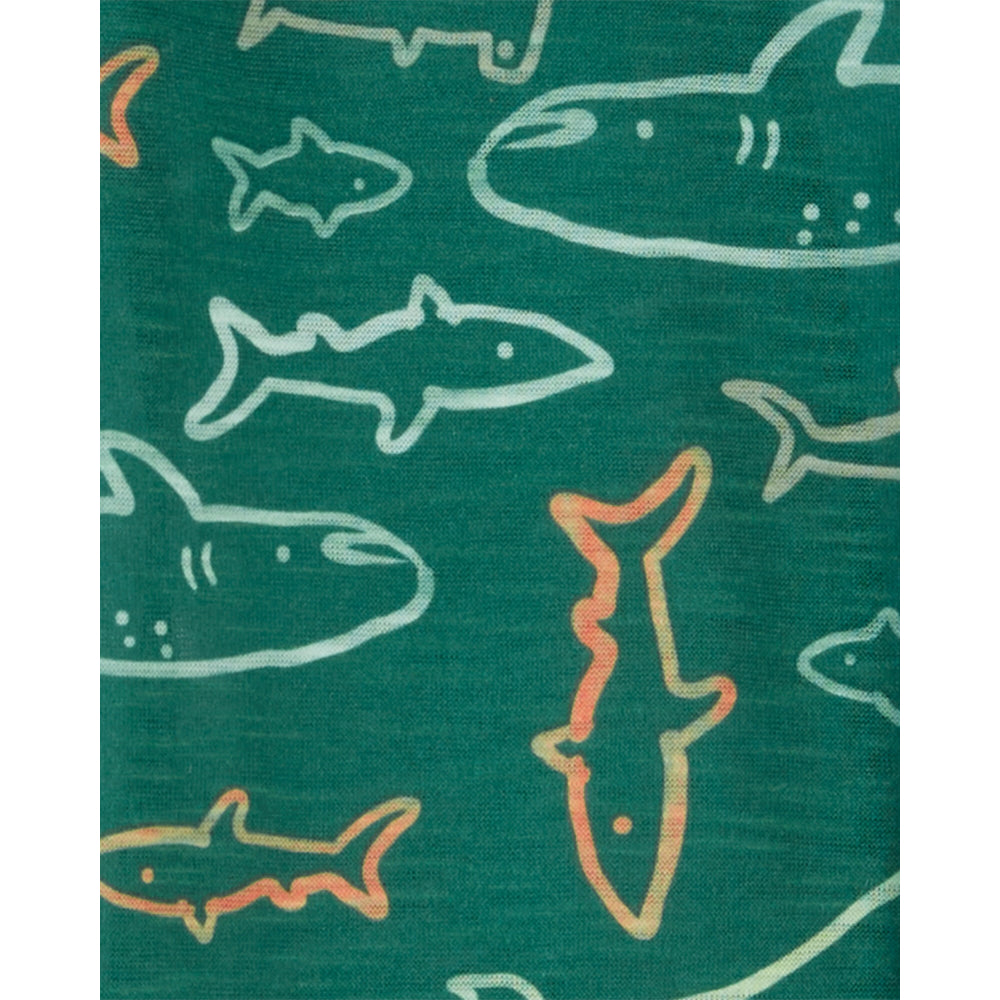 Carter's - Pijama de una Pieza de Tiburones/Verde | +2T