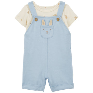 Carter's - Overol Azul Conejito Arte Pascua | + 6m