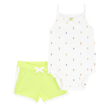 Carters - Conjunto de 2 piezas de body y pantalón corto con diseño de helado |+12M
