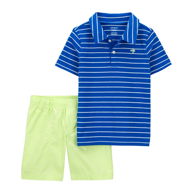 Carter´s - Conjunto azul con short verde | +6M