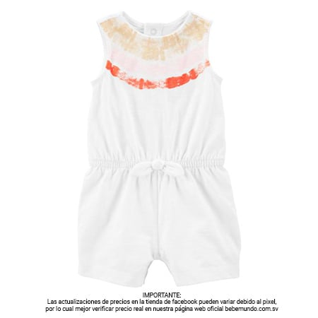 Carters Mameluco Manga Sisa Blanco - 3M