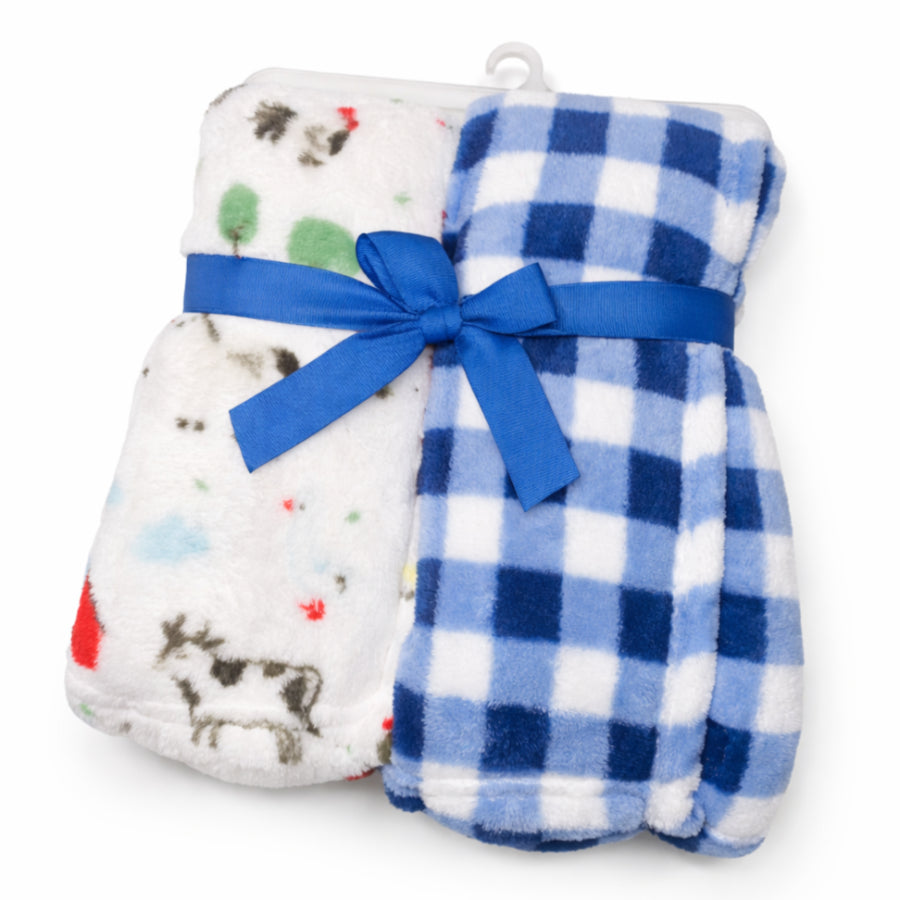 Hudson Baby - Cobija | azul con cuadros