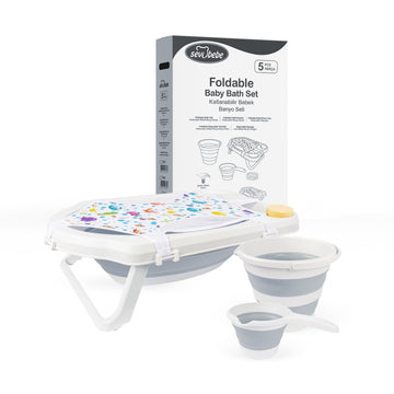 Sevi Bebe - Bañera plegable con tapón | 5 piezas