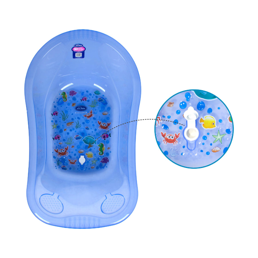 Sevi bebe - Bañera transparente con desagüe | Azul