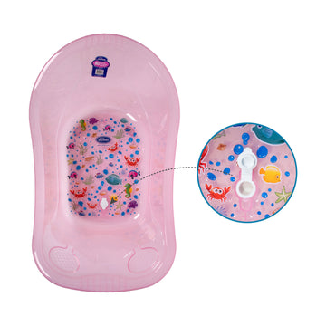 Sevi bebe - Bañera transparente con desagüe | Rosa