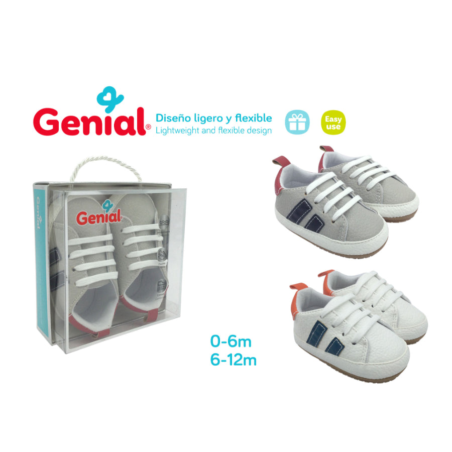 Genial - Zapatitos color gris o blanco
