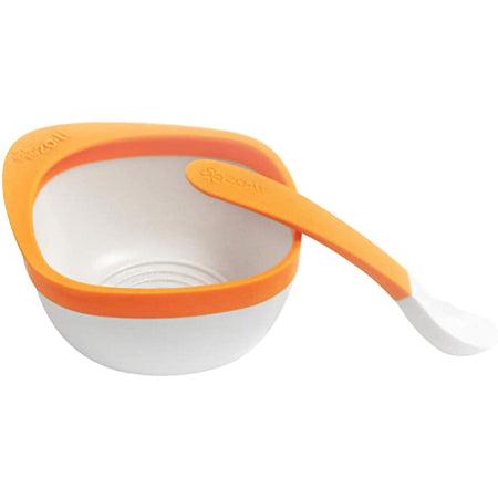 Plato Hondo con Cuchara Naranja